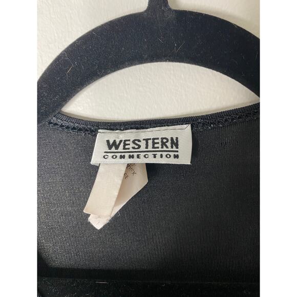 Vintage Gray Black Contrast Jacquard Pattern Stretchy Short-sleeved Top Small - Picture 5 of 8